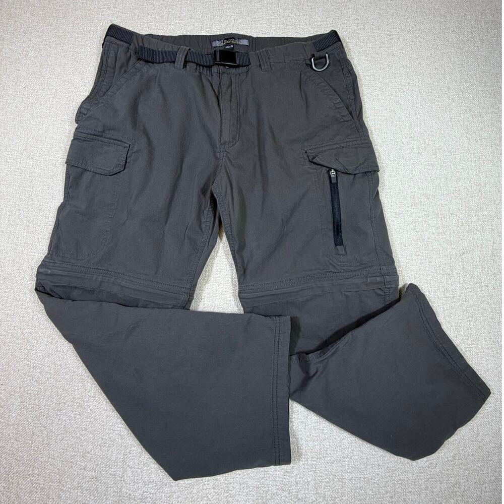 BC Clothing Men XXL Gray Convertible Cargo Pants Zip Off Hiking Outdoor Utility